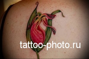 татуировка завявшая орхидея на лопатке