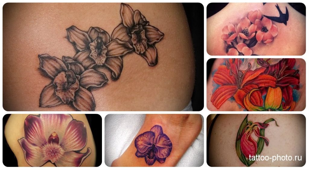 Значение татуировки орхидея - пример готовой тату
