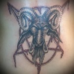 татуировка козел и пентаграмма