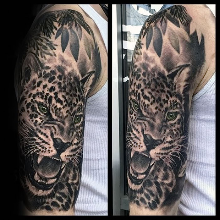 фото тату Леопард от 18.11.2017 № 057 - tattoo Leopard - tattoo-photo.ru.