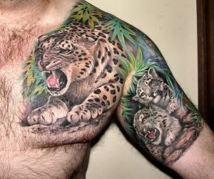 фото тату Леопард от 18.11.2017 №099 - tattoo Leopard - tattoo-photo.ru