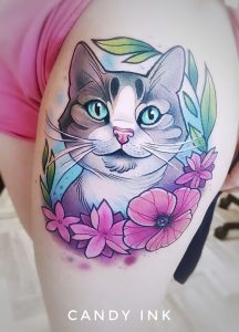 фото тату кот от 19.11.2017 №010 - cat tattoo - tattoo-photo.ru