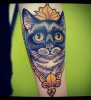 фото тату кот от 19.11.2017 №012 — cat tattoo — tattoo-photo.ru