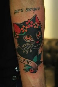 фото тату кот от 19.11.2017 №014 - cat tattoo - tattoo-photo.ru