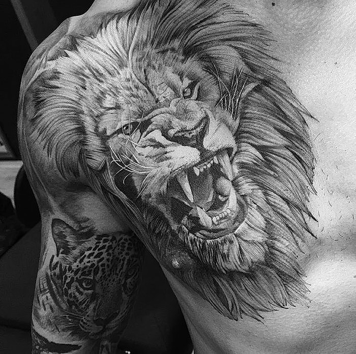 фото тату лев от 18.11.2017 № 002 - tattoo lion - tattoo-photo.ru.