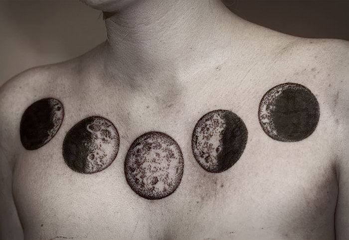 фото тату луна от 19.11.2017 № 057 - tattoo moon - tattoo-photo.ru.