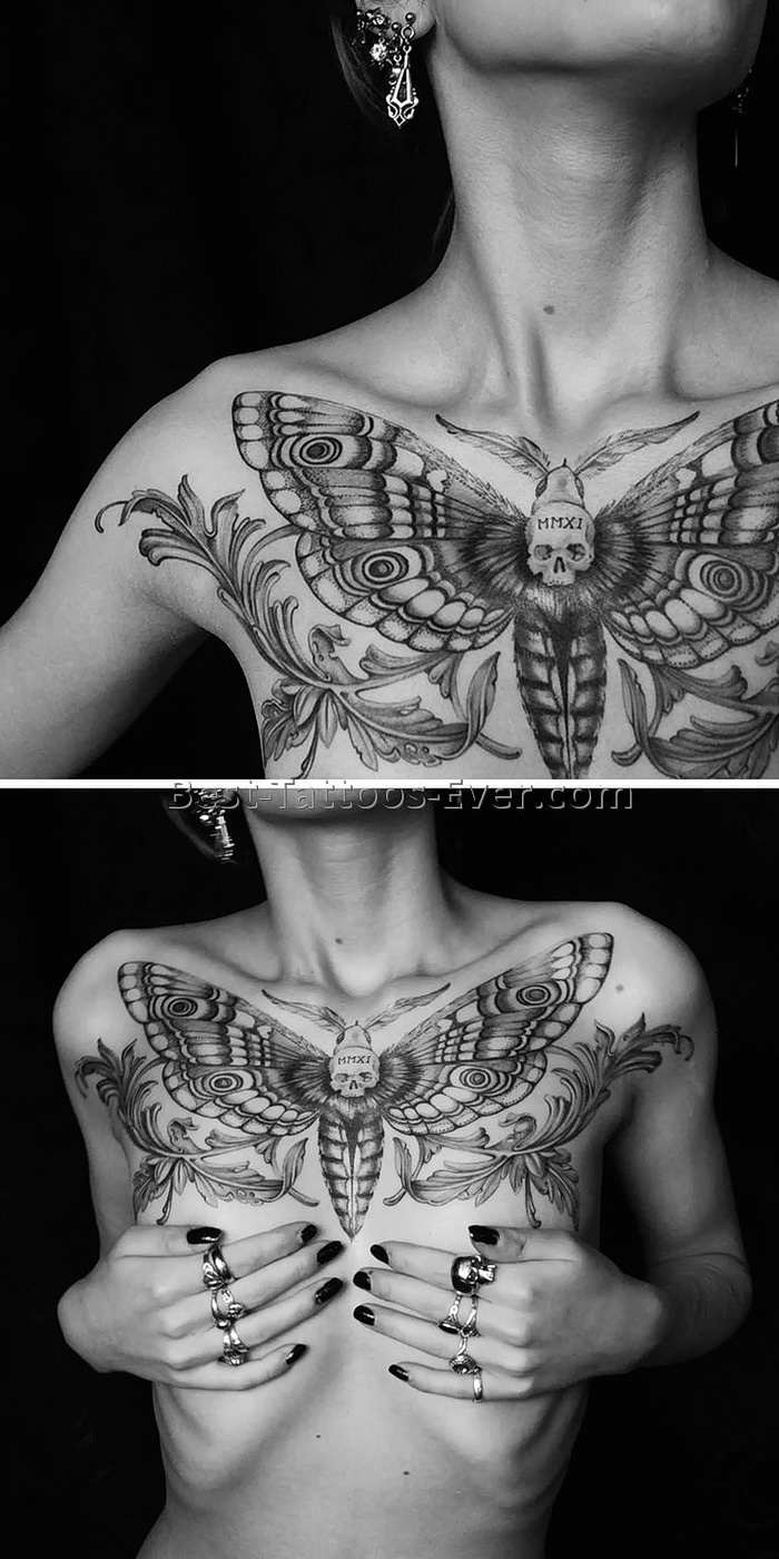 татуировки у женщин на груди фото 111