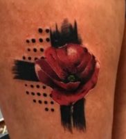 фото тату цветок Мак от 17.11.2017 №014 — tattoo flower mack — tattoo-photo.ru
