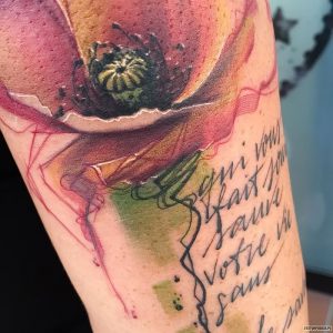 фото тату цветок Мак от 17.11.2017 №017 - tattoo flower mack - tattoo-photo.ru