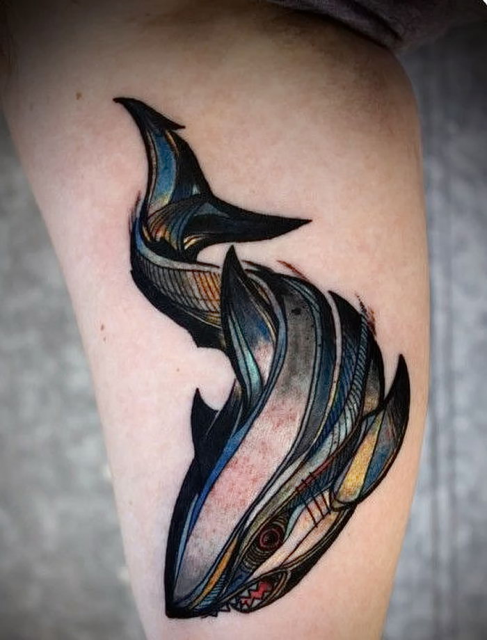 фото тату Акула от 15.11.2017 №069 Shark Tattoo tattoophoto.ru