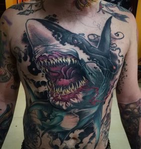 фото тату Акула от 15.11.2017 №052 - Shark Tattoo - tattoo-photo.ru