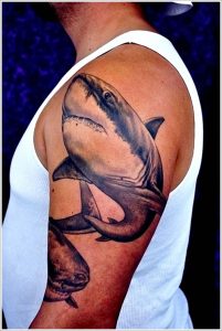 фото тату Акула от 15.11.2017 №057 - Shark Tattoo - tattoo-photo.ru