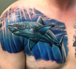 фото тату Акула от 15.11.2017 №063 - Shark Tattoo - tattoo-photo.ru