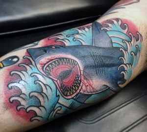 фото тату Акула от 15.11.2017 №072 - Shark Tattoo - tattoo-photo.ru