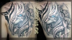 фото тату Анубис от 15.11.2017 №045 - Anubis tattoo - tattoo-photo.ru