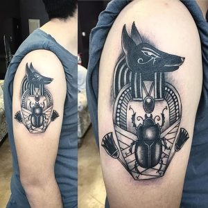 фото тату Анубис от 15.11.2017 №060 - Anubis tattoo - tattoo-photo.ru