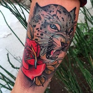 фото тату Леопард от 18.11.2017 №030 - tattoo Leopard - tattoo-photo.ru