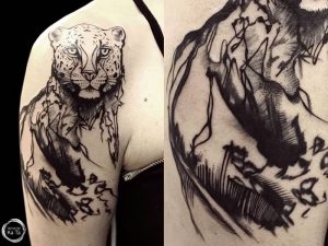 фото тату Леопард от 18.11.2017 №031 - tattoo Leopard - tattoo-photo.ru