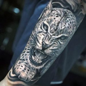 фото тату Леопард от 18.11.2017 №052 - tattoo Leopard - tattoo-photo.ru