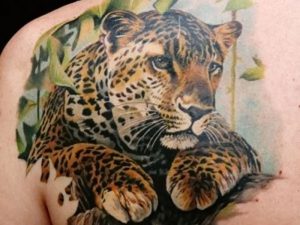 фото тату Леопард от 18.11.2017 №071 - tattoo Leopard - tattoo-photo.ru