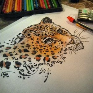 фото тату Леопард от 18.11.2017 №076 - tattoo Leopard - tattoo-photo.ru