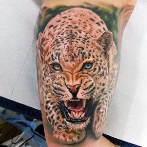 фото тату Леопард от 18.11.2017 №079 - tattoo Leopard - tattoo-photo.ru