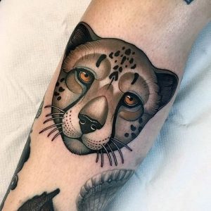 фото тату Леопард от 18.11.2017 №082 - tattoo Leopard - tattoo-photo.ru