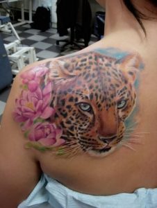 фото тату Леопард от 18.11.2017 №083 - tattoo Leopard - tattoo-photo.ru