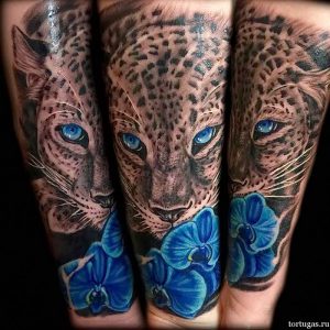 фото тату Леопард от 18.11.2017 №097 - tattoo Leopard - tattoo-photo.ru