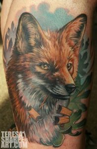 фото тату Лиса от 18.11.2017 №008 - Fox tattoo - tattoo-photo.ru