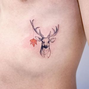 фото тату Олень от 15.11.2017 №007 - tattoo Deer - tattoo-photo.ru