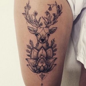 фото тату Олень от 15.11.2017 №015 - tattoo Deer - tattoo-photo.ru