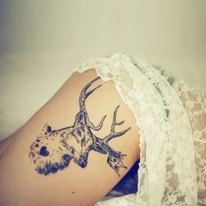 фото тату Олень от 15.11.2017 №043 - tattoo Deer - tattoo-photo.ru