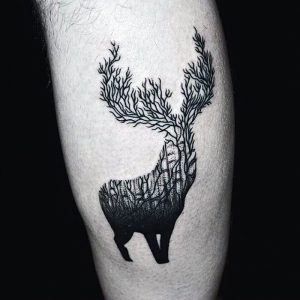 фото тату Олень от 15.11.2017 №046 - tattoo Deer - tattoo-photo.ru