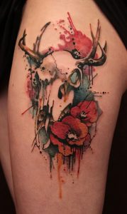 фото тату Олень от 15.11.2017 №051 - tattoo Deer - tattoo-photo.ru