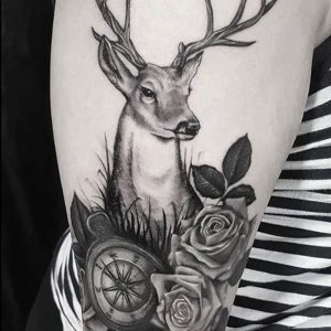 фото тату Олень от 15.11.2017 №053 - tattoo Deer - tattoo-photo.ru