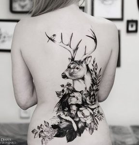 фото тату Олень от 15.11.2017 №061 - tattoo Deer - tattoo-photo.ru