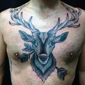 фото тату Олень от 15.11.2017 №075 - tattoo Deer - tattoo-photo.ru