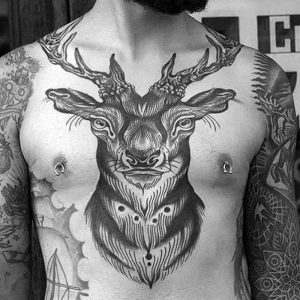 фото тату Олень от 15.11.2017 №076 - tattoo Deer - tattoo-photo.ru