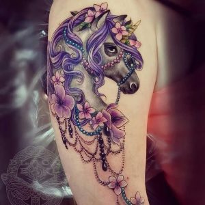 фото тату единорог от 14.11.2017 №024 - unicorn tattoo - tattoo-photo.ru