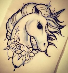фото тату единорог от 14.11.2017 №033 - unicorn tattoo - tattoo-photo.ru