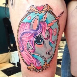 фото тату единорог от 14.11.2017 №035 - unicorn tattoo - tattoo-photo.ru