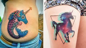 фото тату единорог от 14.11.2017 №038 - unicorn tattoo - tattoo-photo.ru