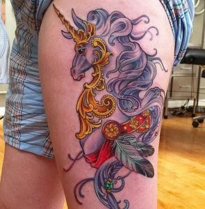 фото тату единорог от 14.11.2017 №040 - unicorn tattoo - tattoo-photo.ru