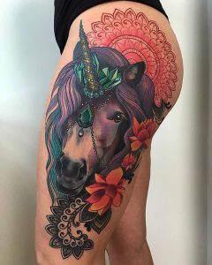 фото тату единорог от 14.11.2017 №057 - unicorn tattoo - tattoo-photo.ru