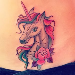 фото тату единорог от 14.11.2017 №064 - unicorn tattoo - tattoo-photo.ru