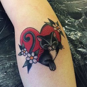 фото тату кот от 19.11.2017 №003 - cat tattoo - tattoo-photo.ru