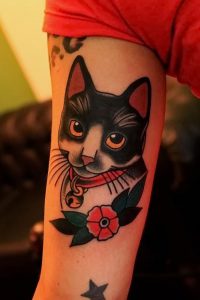 фото тату кот от 19.11.2017 №006 - cat tattoo - tattoo-photo.ru