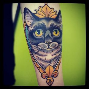 фото тату кот от 19.11.2017 №012 - cat tattoo - tattoo-photo.ru