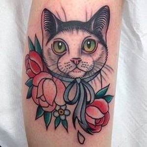 фото тату кот от 19.11.2017 №018 - cat tattoo - tattoo-photo.ru